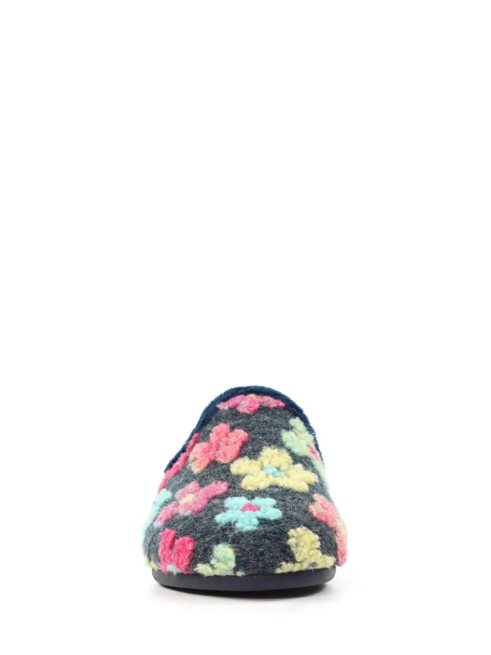 Lunar Blue Dolly Flower Mule Slippers
