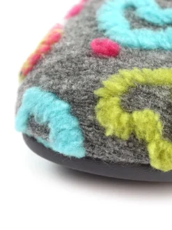 Lunar Grey Angel Heart Detail Bootie Slippers