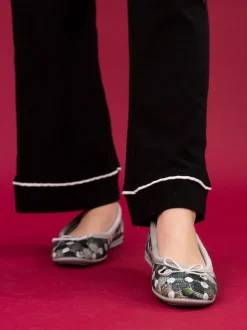 Lunar Grey Ladies Ballerina Slippers