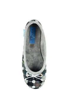 Lunar Grey Ladies Ballerina Slippers