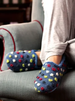 Lunar Light Blue Helix with Multi Spots Slippers
