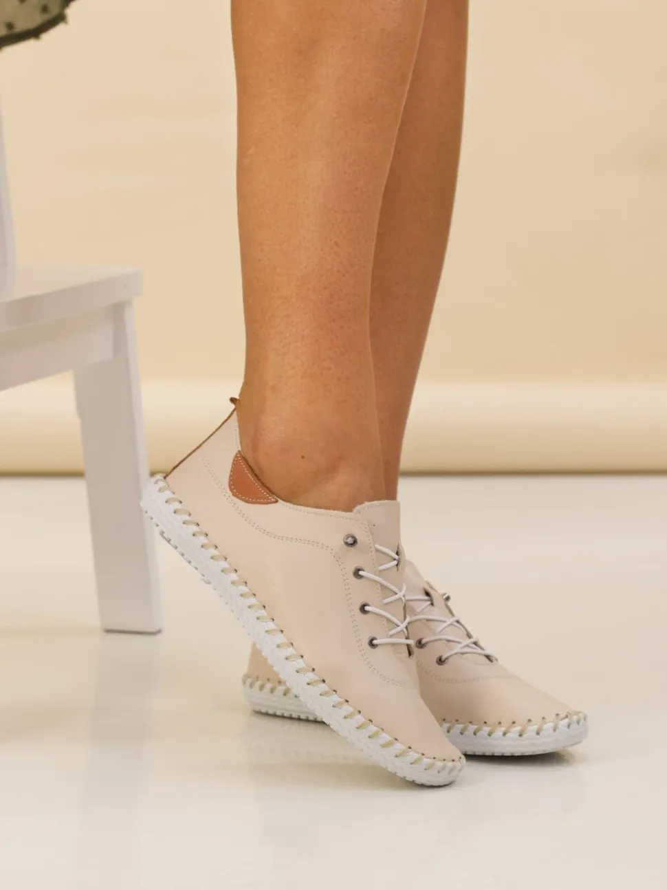 Lunar Natural Natural St Ives Plimsoll Shoes
