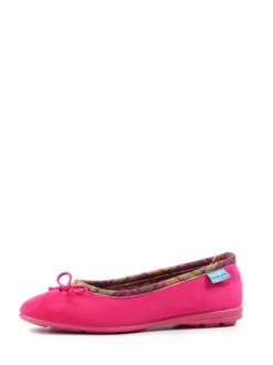 Lunar Pink Bow Tartan Trim Pump Slippers