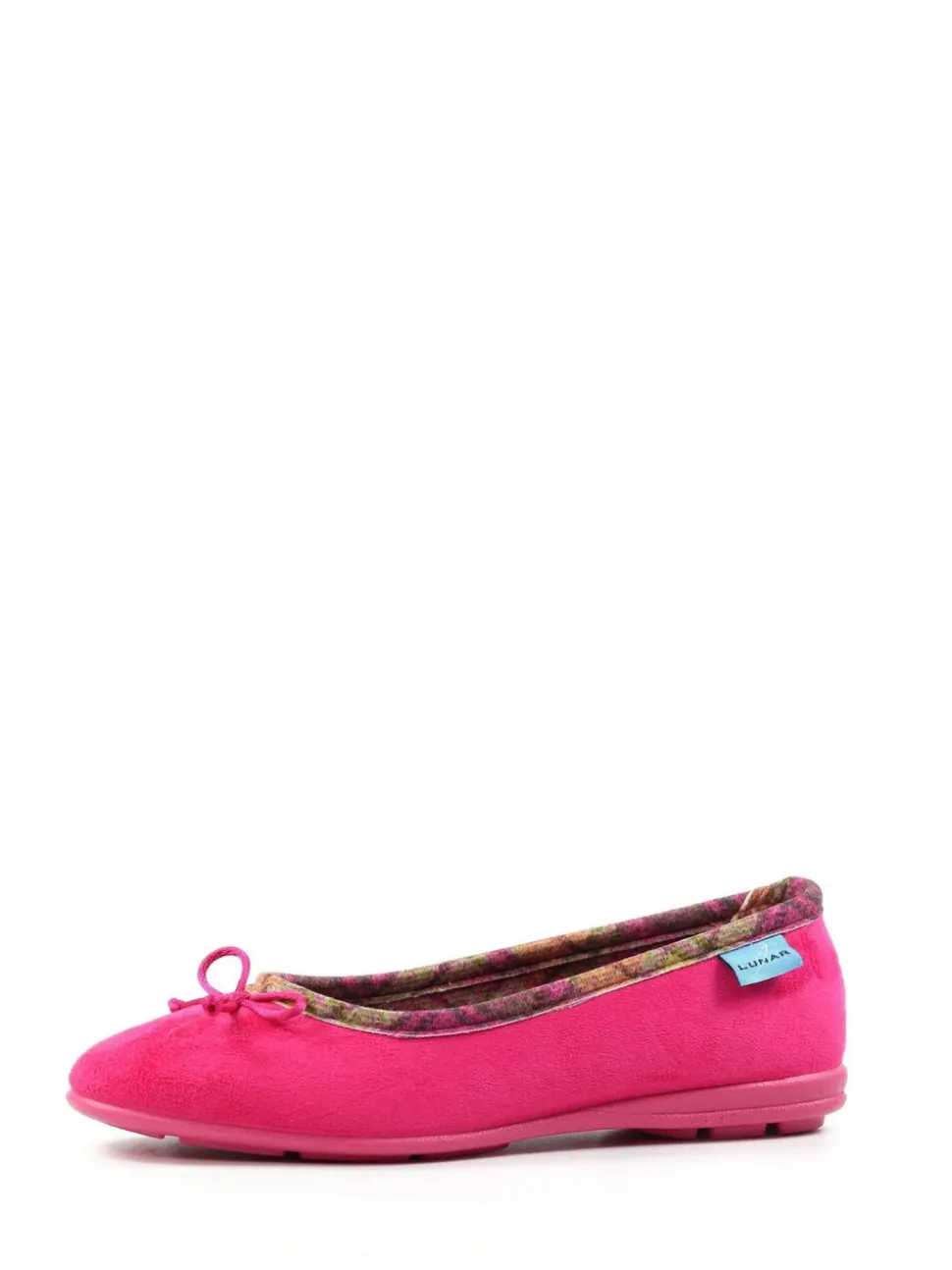 Lunar Pink Bow Tartan Trim Pump Slippers