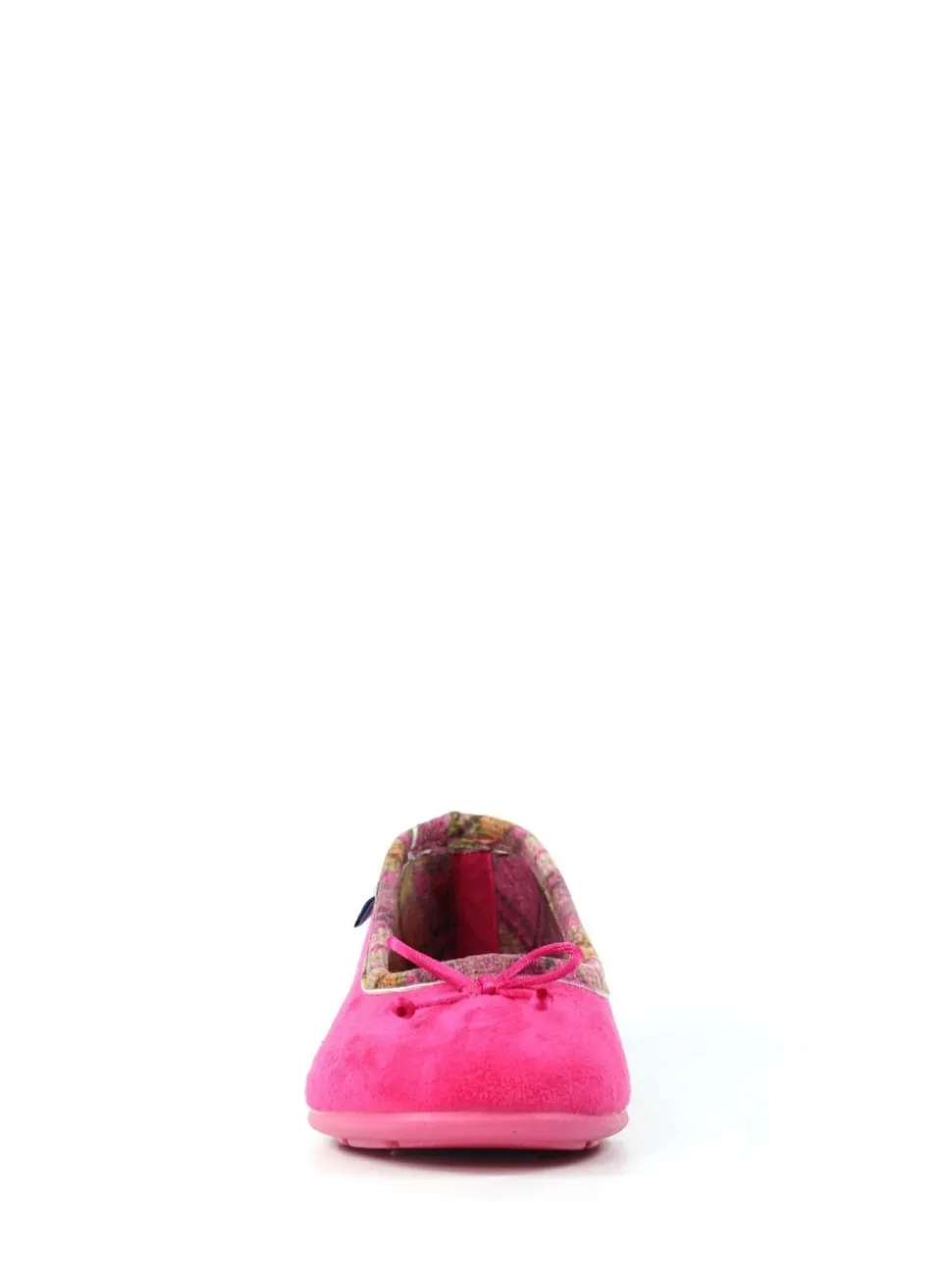 Lunar Pink Bow Tartan Trim Pump Slippers