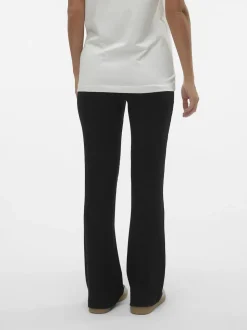 Mamalicious Black Maternity Jersey Flared Leggings