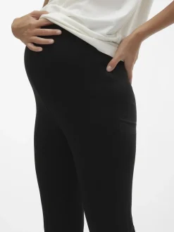 Mamalicious Black Maternity Jersey Flared Leggings