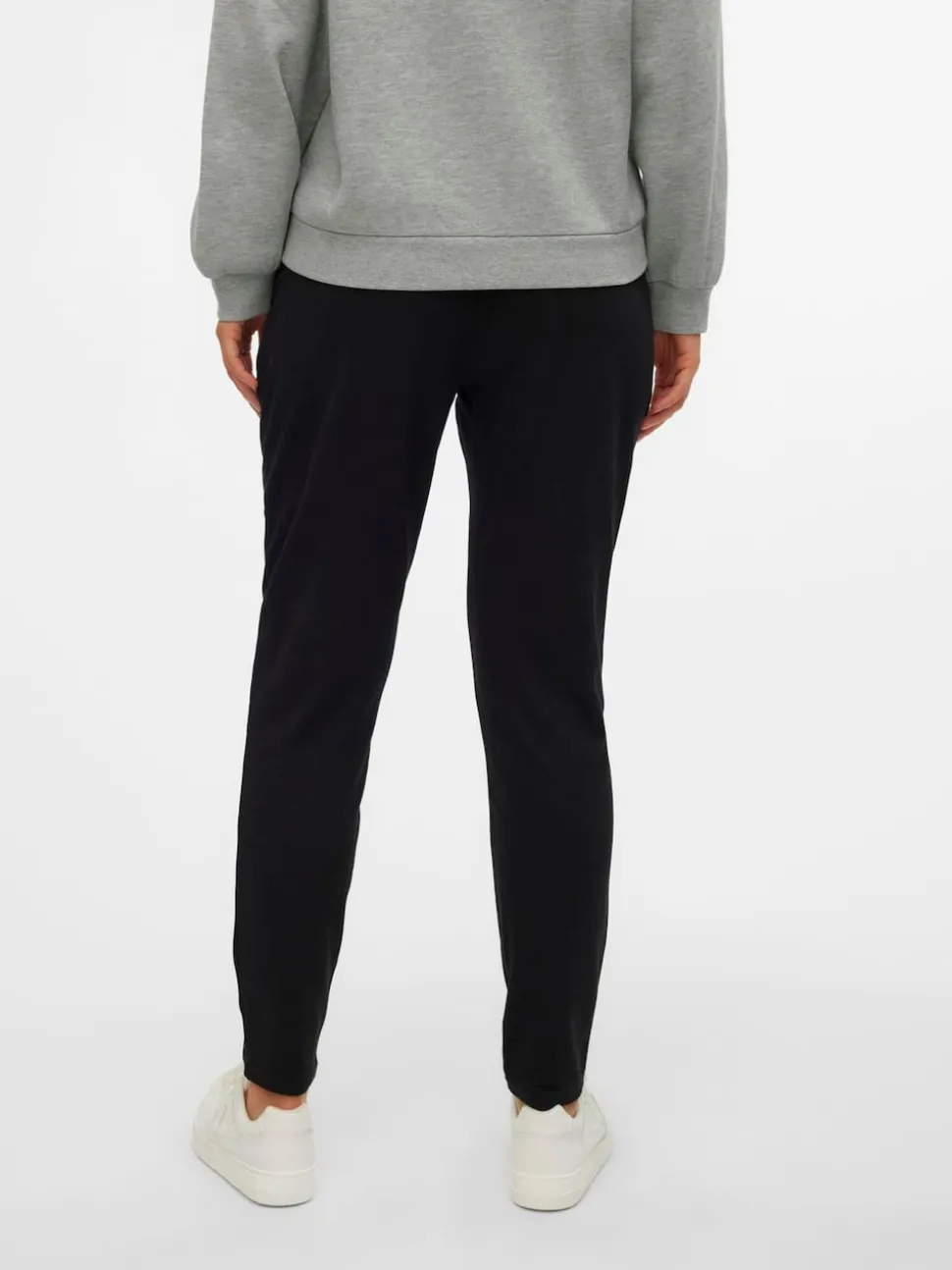 Mamalicious Black Maternity Drawstring Cuffed Casual Trousers