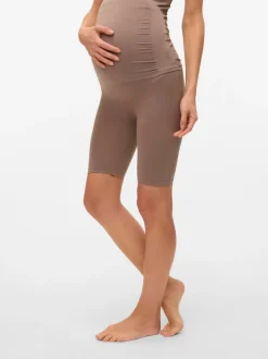 Mamalicious Brown Maternity Seamless Leggings