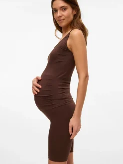 Mamalicious Dark Brown Maternity Seamless Leggings