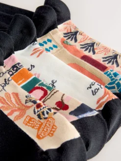 Marrakesh Mix Print Footbed Ankle Socks 5 Pack
