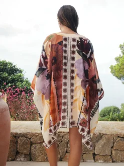 Marrakesh Scenic Printed Overhead Cover-Up Kaftan Shirt