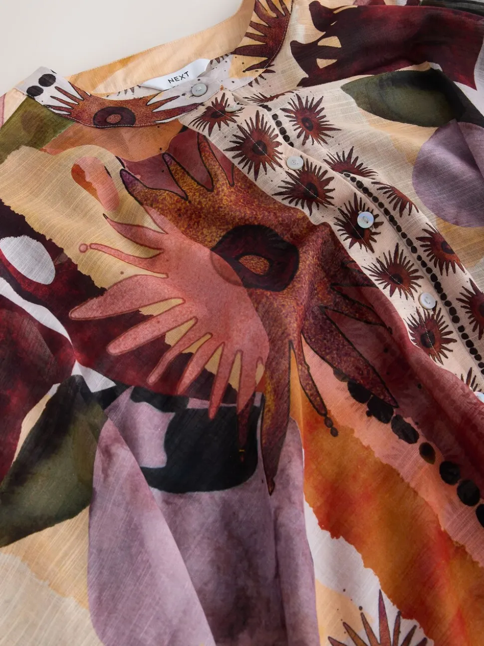 Marrakesh Scenic Printed Overhead Cover-Up Kaftan Shirt