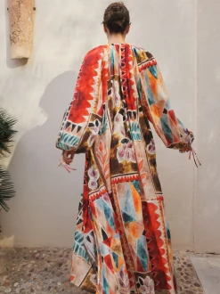 Marrrakesh Scene Print Maxi Kaftan