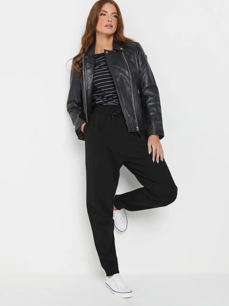 M&Co Black Cuffed Drawtsring Joggers