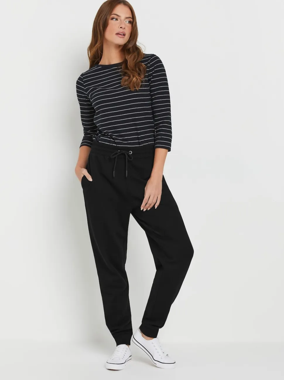 M&Co Black Cuffed Drawtsring Joggers