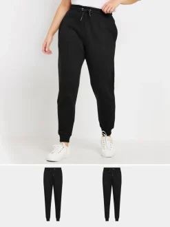 M&Co Black Cuffed Joggers 2 Pack