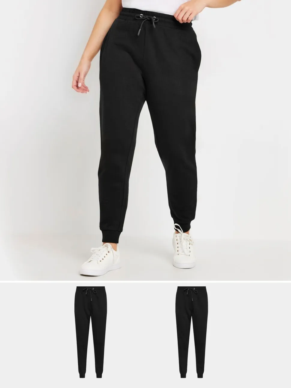 M&Co Black Cuffed Joggers 2 Pack
