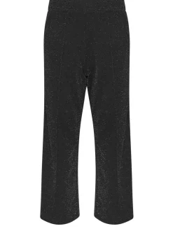 M&Co Black Petite Metallic Wide Leg Trousers