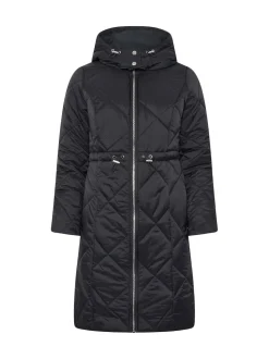 M&Co Black Petite Quilted Mid Length Coat