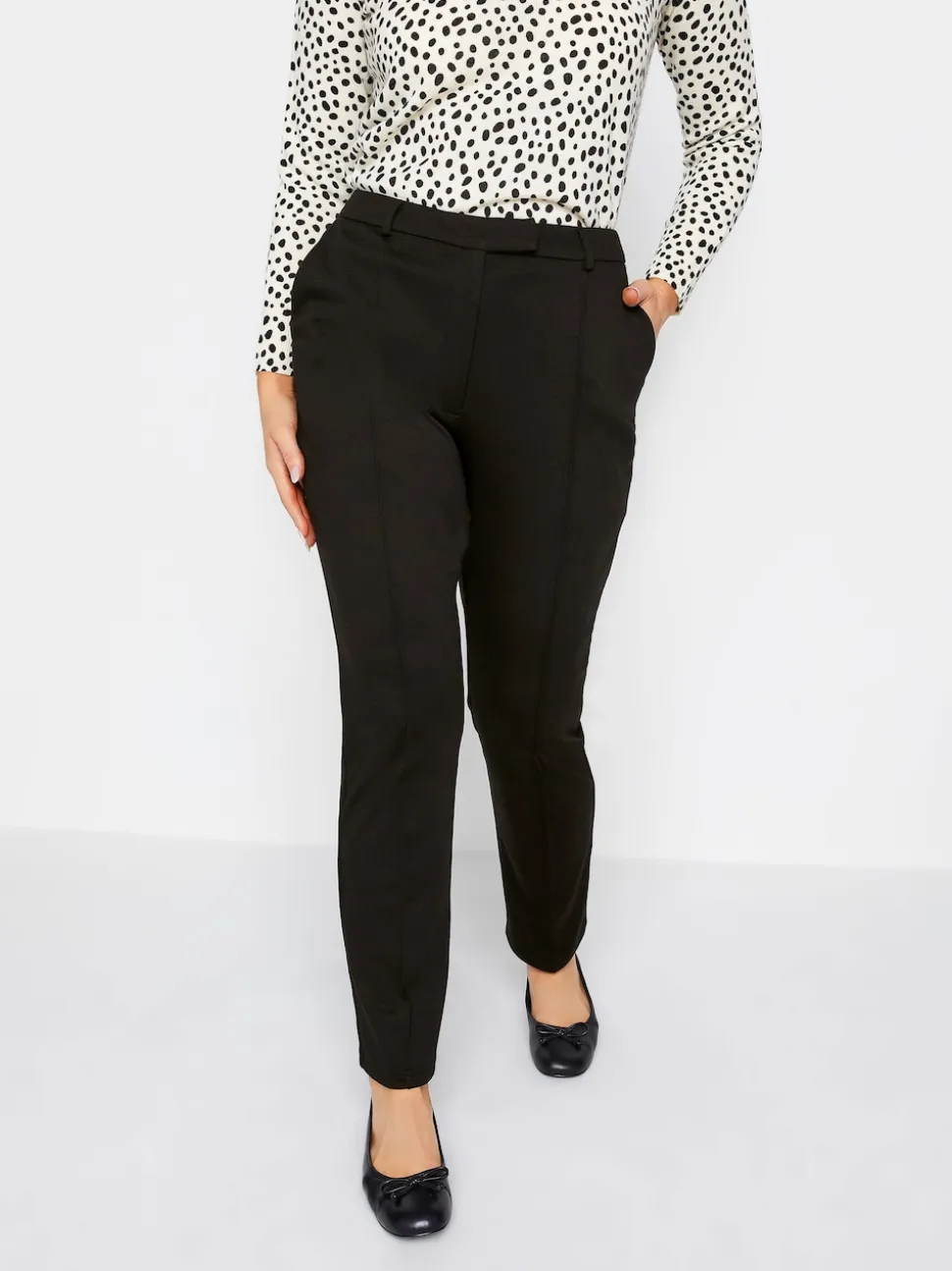 M&Co Black Ponte Slim Leg Trousers