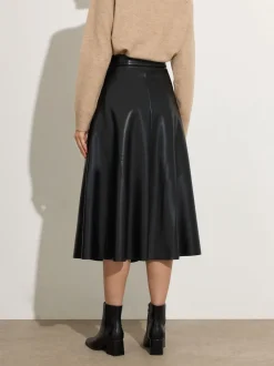 M&Co Black PU Full Skirt