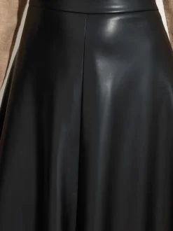 M&Co Black PU Full Skirt