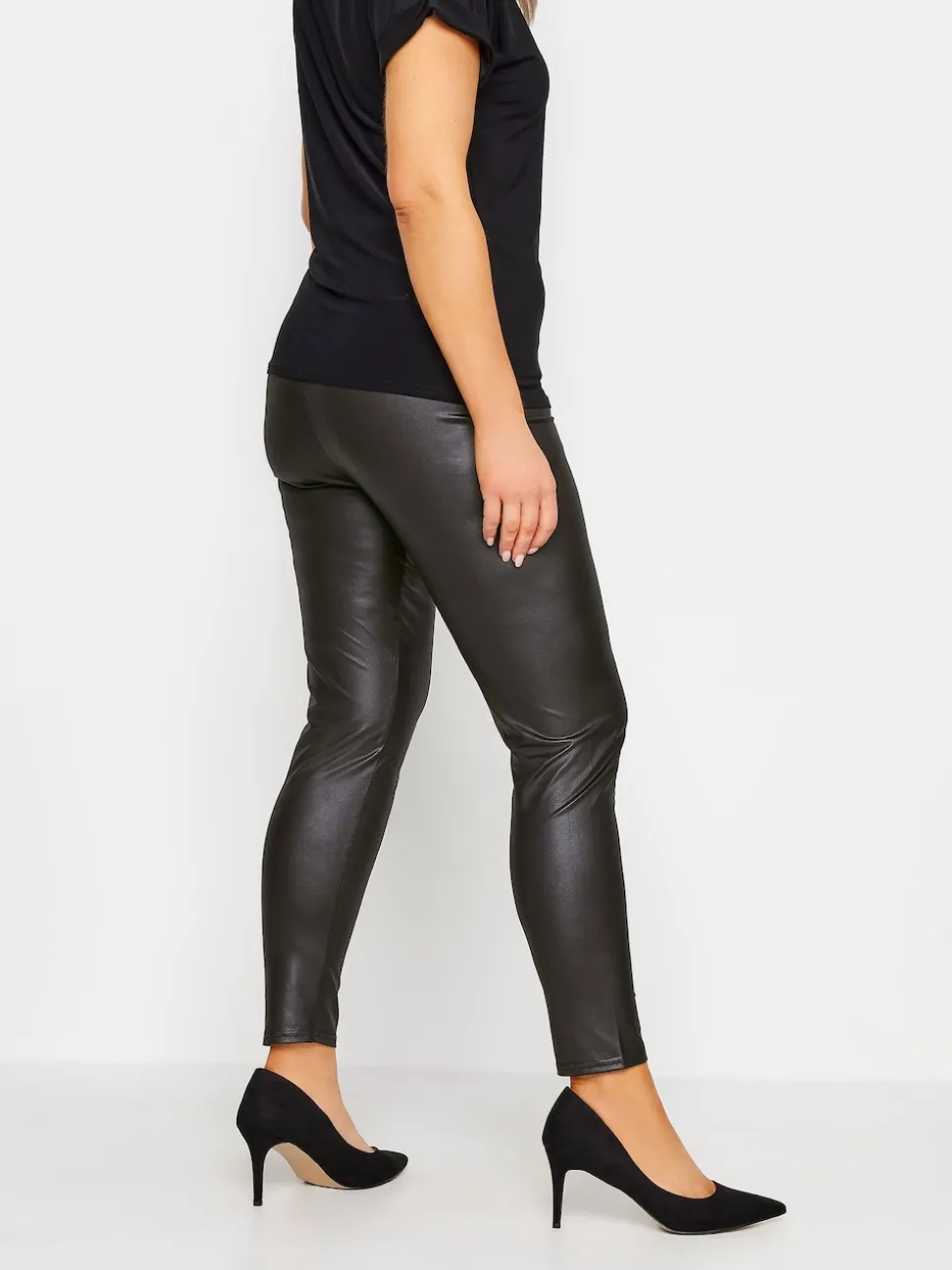 M&Co Black Wet Look Leggings
