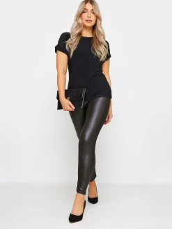 M&Co Black Wet Look Leggings
