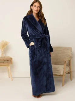 M&Co Blue Super Luxe Shawl Maxi Robe