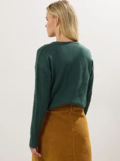 M&Co Brown Petite Cord A-Line Skirt