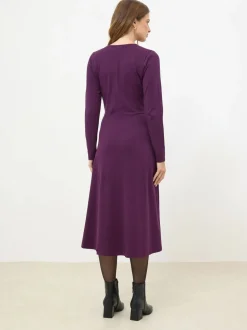 M&Co Purple Long Sleeve Wrap Dress