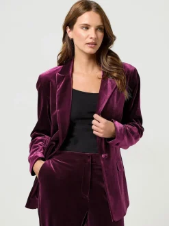 M&Co Red Velour Blazer