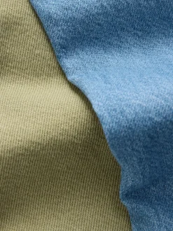 Mid Blue and Khaki Green Oversized Denim Shirts 2 Pack