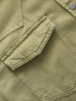 Mid Blue and Khaki Green Oversized Denim Shirts 2 Pack
