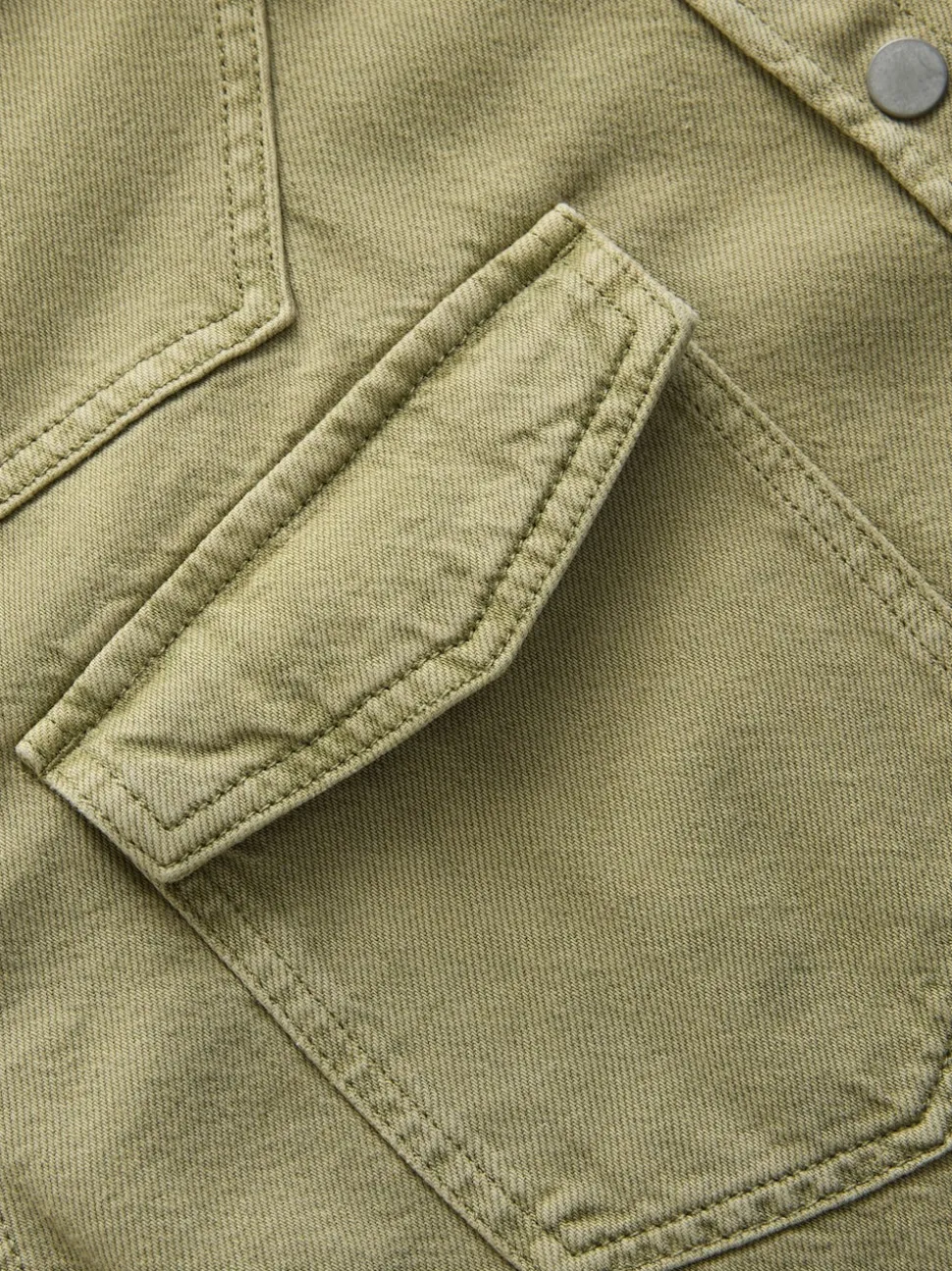 Mid Blue and Khaki Green Oversized Denim Shirts 2 Pack