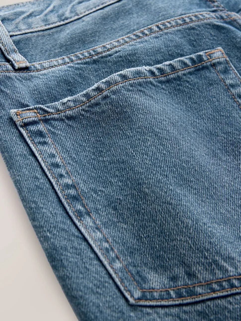 Mid Blue Boyfriend Turn Up Jeans