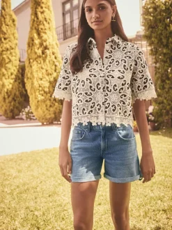 Mid Blue Denim Boy Shorts