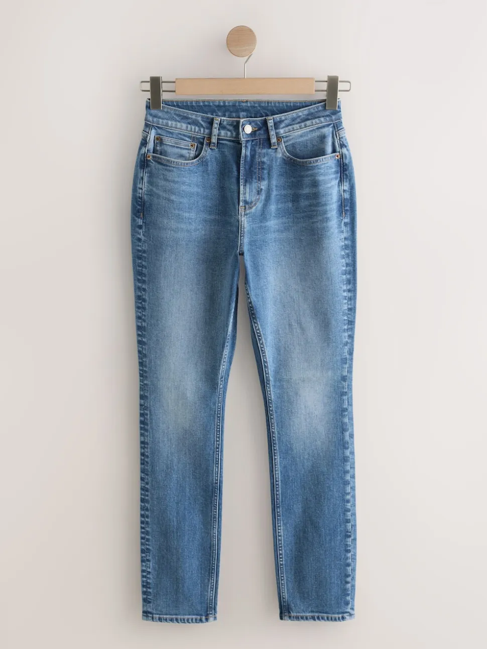 Mid Blue Denim Hourglass Mid Rise Stretch Slim Jeans
