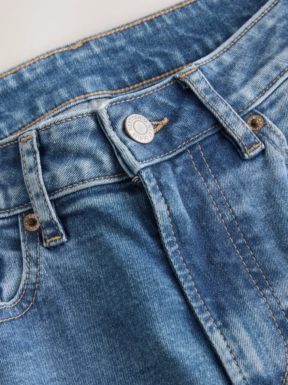 Mid Blue Denim Hourglass Mid Rise Stretch Slim Jeans
