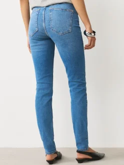 Mid Blue Denim Mid Rise Stretch Skinny Jeans