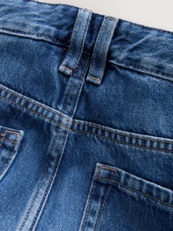 Mid Blue Denim Straight Leg Jeans