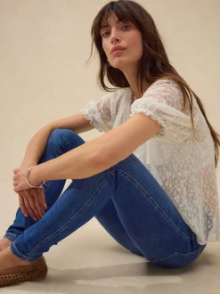 Mid Blue Denim Wash Lift Slim And Shape Skinny Jeans