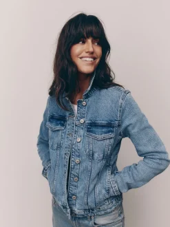 Mid Blue Fitted Denim Jacket