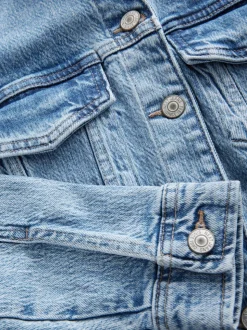 Mid Blue Fitted Denim Jacket
