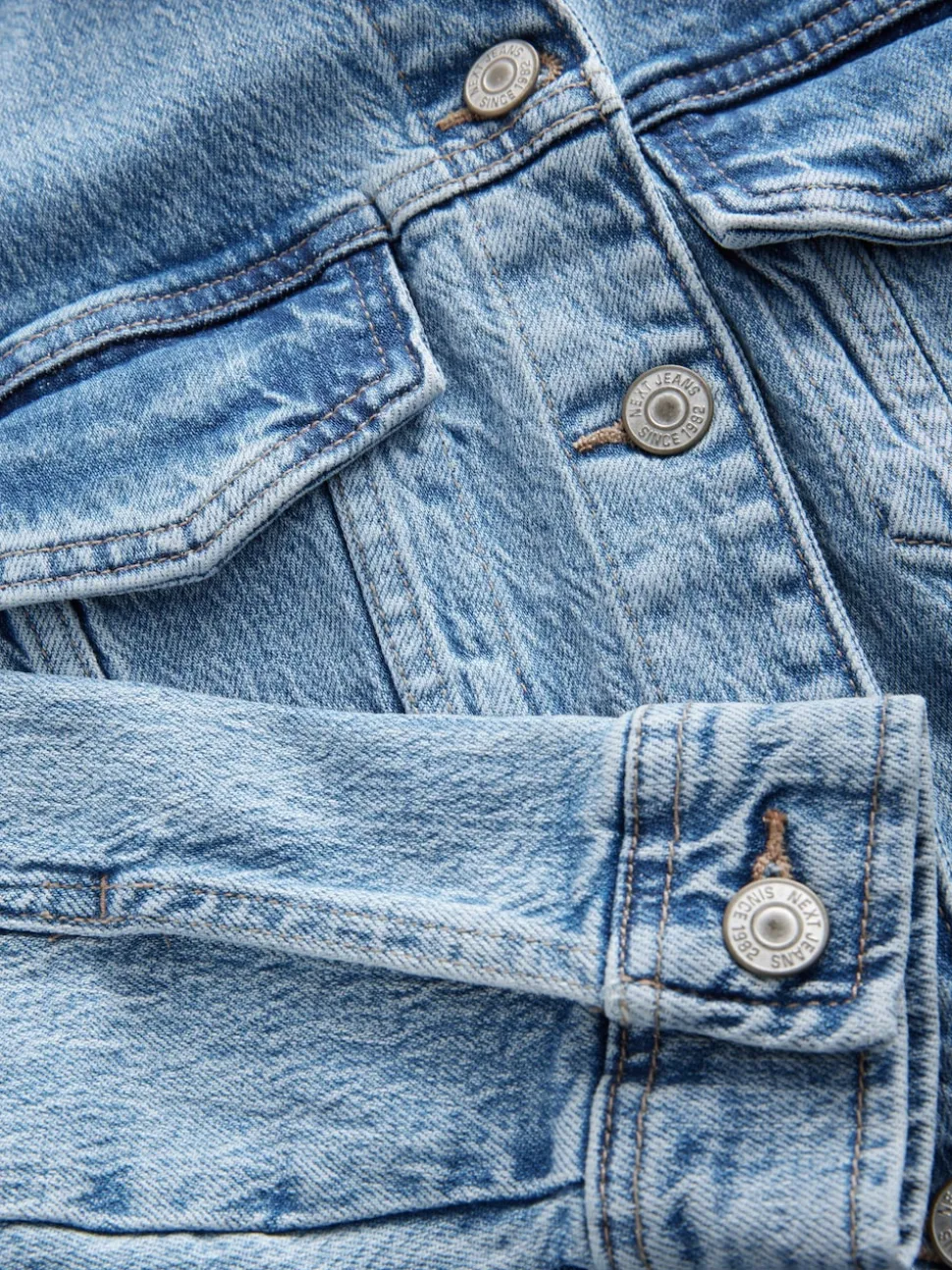 Mid Blue Fitted Denim Jacket
