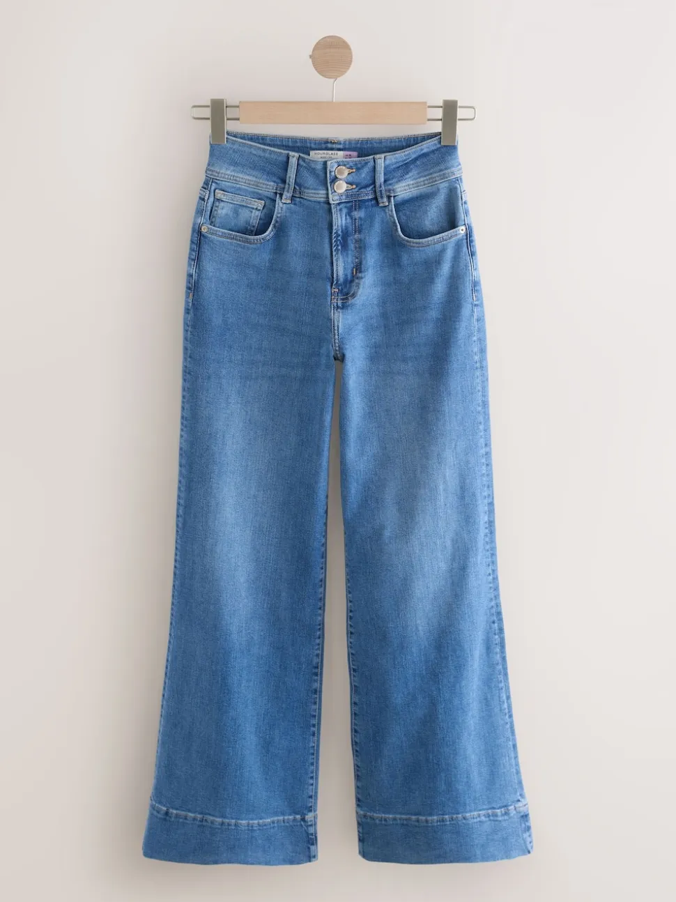 Mid Blue High Rise Stretch Wide Leg Hourglass Jeans