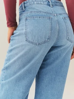 Mid Blue Hourglass Wide Leg Jeans