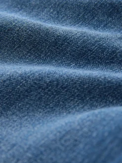 Mid Blue Stovepipe Straight Leg Jeans