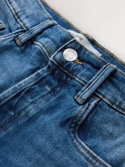 Mid Blue Stovepipe Straight Leg Jeans